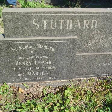 STUTHARD Henry Leask 1879-1936 &amp; Martha 1880-1972