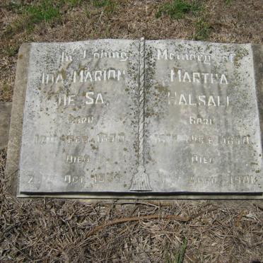 SA Ida Marion, de 1870-1939 :: HALSALL Martha 1870-1901