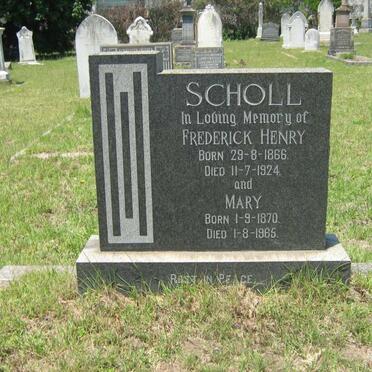 SCHOLL Frederick Henry 1866-1924 &amp; Mary 1870-1965