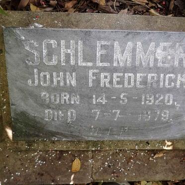 SCHLEMMER John Frederick 1920-1979