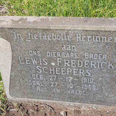 SCHEEPERS Lewis Frederick 1916-1966