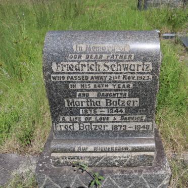 SCHWARTZ Friedrich -1923 :: BALZER Fred 1873-1948 &amp; Martha SCHWARTZ 1875-1944