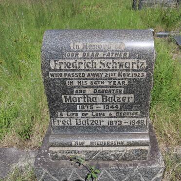 SCHWARTZ Friedrich -1923 :: BALZER Fred 1873-1948 &amp; Martha SCHWARTZ 1875-1944
