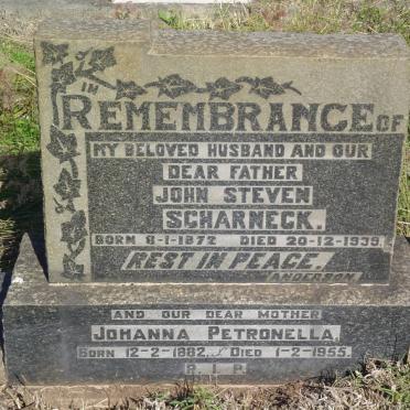 SCHARNECK John Steven 1872-1939 &amp; Johanna Petronella 1882-1955