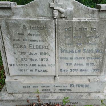 SAHLING Wilhelm 1872-1937 &amp; Elsa ELBERG 1909-1972 :: SAHLING Elfriede