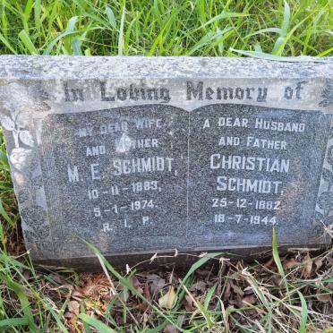 SCHMIDT Christian 1882-1944 &amp; M.E. 1883-1974