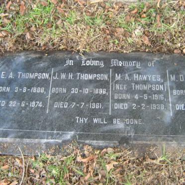 THOMPSON J.W.H. 1886-1961 &amp; M.E.A. 1888-1974