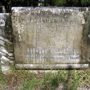 TREGARTHEN Abraham -1934 &amp; Mary Lilian Gertrude -1928