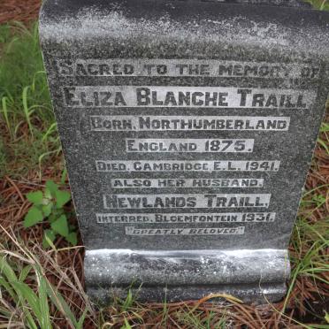 TRAILL Newlands -1931 &amp; Eliza Blanche 1875-1941