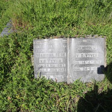 VYVER Hendrik J., v.d. 1878-1952 &amp; Martha M.M. 1883-1945