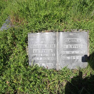 VYVER Hendrik J., v.d. 1878-1952 &amp; Martha M.M. 1883-1945