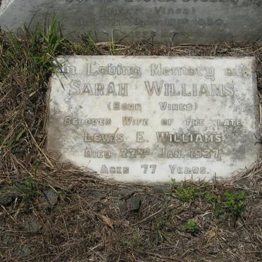 WILLIAMS Sarah nee VINES -1937