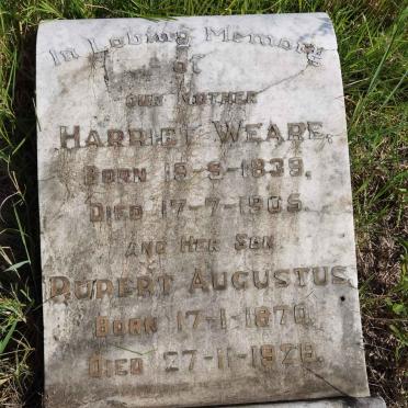 WEARE Harriet 1839-1905 :: WEARE Rupert Augustus 1870-1926