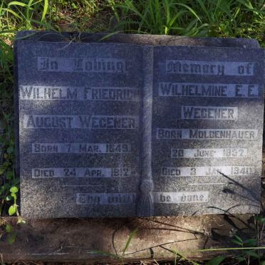 WEGENER Wilhelm Friedrich August 1849-1912 &amp; Wilhelmine E.E. MOLDENHAUER 1852-1940