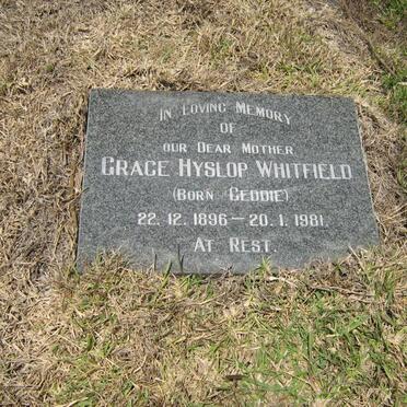WHITFIELD Grace Hyslop nee GEDDIE 1896-1981