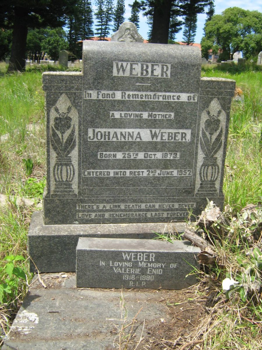 WEBER Johanna 1873-1952 :: WEBER Valerie Enid 1918-1980