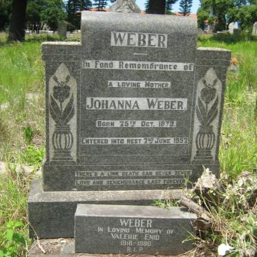 WEBER Johanna 1873-1952 :: WEBER Valerie Enid 1918-1980