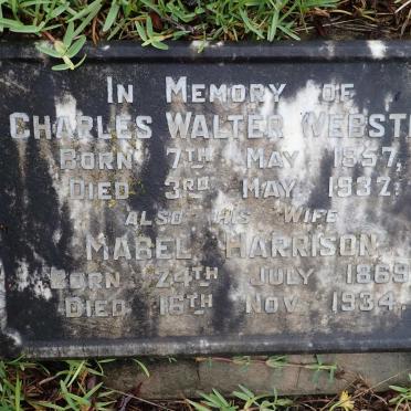 WEBSTER Charles Walter 1857-1932 &amp; Mabel Harrison 1869-1934