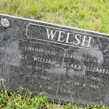 WELSH William 191?-1942 &amp; Clara Elizabeth 1909-1984