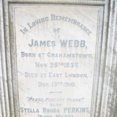 WEBB James 1837-1910 &amp; Stella Rhoda Perkins MILES -1924