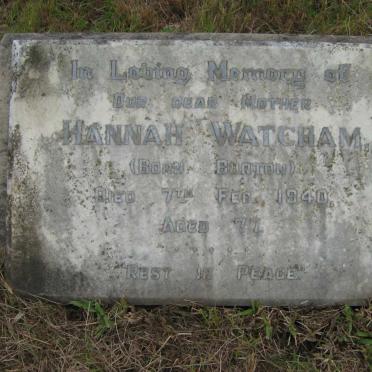 WATCHAM Hannah nee BURTON -1940
