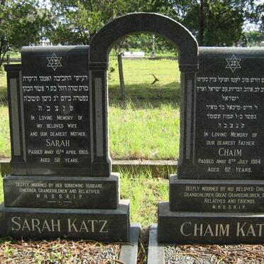KATZ Chaim -1984 &amp; Sarah -1965  