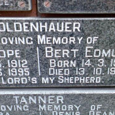 MOLDENHAUER Bert Edmund 1913-1998 &amp; Hope 1912-1995