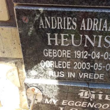 HEUNIS Andries Adriaan 1912-2003