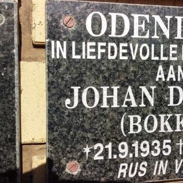 ODENDAAL Johan Dreyer 1935-2013