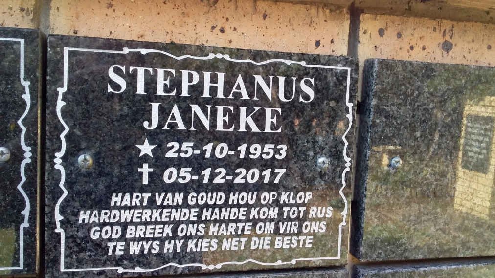 JANEKE Stephanus 1953-2017