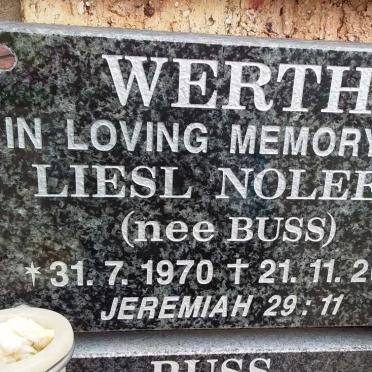 WERTH Liesl Noleen nee BUSS 1970-2011