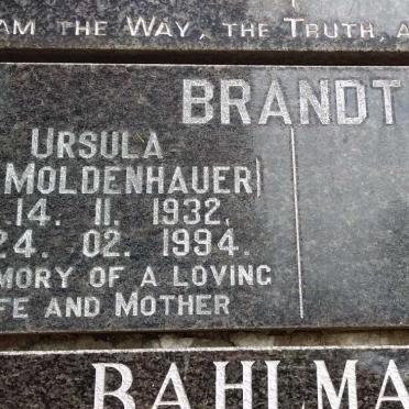 BRANDT Ursula nee MOLDENHAUER 1932-1994