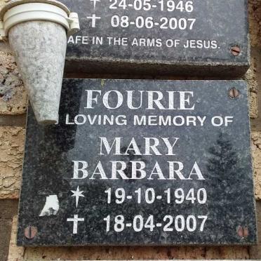 FOURIE Mary Barbara 1940-2007