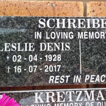 SCHREIBER Leslie Denis 1928-2017