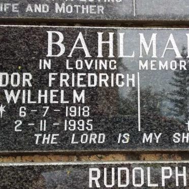 BAHLMANN Theodor Friedrich Wilhelm 1918-1995 &amp; Evelyn Pauline 1923-2017