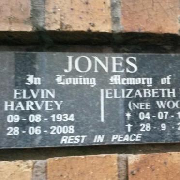 JONES Elvin Harvey 1934-2008 &amp; Elizabeth Mary WOOD 1934-2008