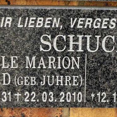 SCHUCH Reuben Adolph 1928-2014 &amp; Gabriele Marion Irmgard JUHRE 1931-2010