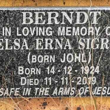BERNDT Elsa Erna Sigrid nee JOHL 1924-2019