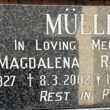 MULLER Rudolf Vollrath 1923-2002 &amp; Eva Magdalena 1927-2002