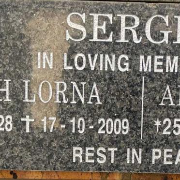 SERGEL Arnold Ernst 1923-2014 &amp; Edith Lorna 1928-2009