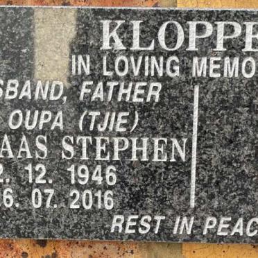 KLOPPER Nicholaas Stephen 1946-2016