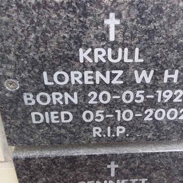 KRULL Lorenz W.H. 1920-2002