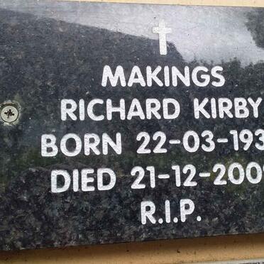 MAKINGS Richard Kirby 1935-2009