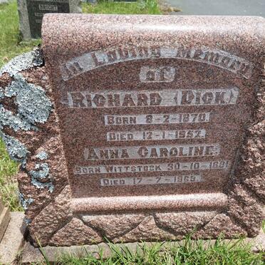 ? Richard 1870-1952 &amp; Anna Caroline WITTSTOCK 1881-1969