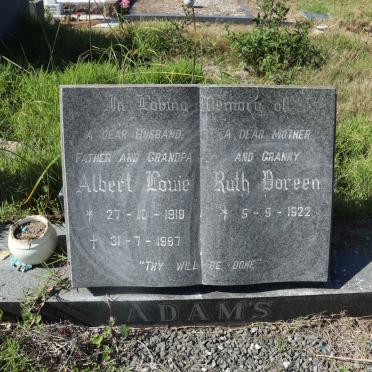 ADAMS Albert Louie 1918-1987 &amp; Ruth Doreen 1922-