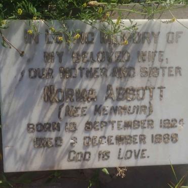 ABBOTT Norma nee KENMUIR 1924-1989