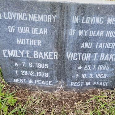 BAKER Victor T. 1895-1968 &amp; Emily E. 1905-1978