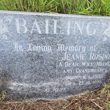 BAILING Jeanie Rosina 1907-1977