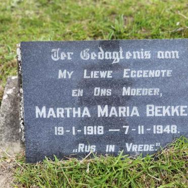 BEKKER Martha Maria 1918-1948