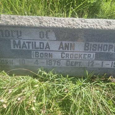 BISHOP William James 1871-1957 &amp; Matilda Ann CROCKER 1875-1956
